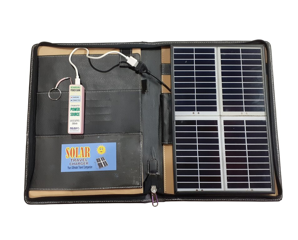 SL-01 Polycrystalline Solar Travel Charger (10 Watts) With Lithium Battery Mini Power Bank (2000mAh)